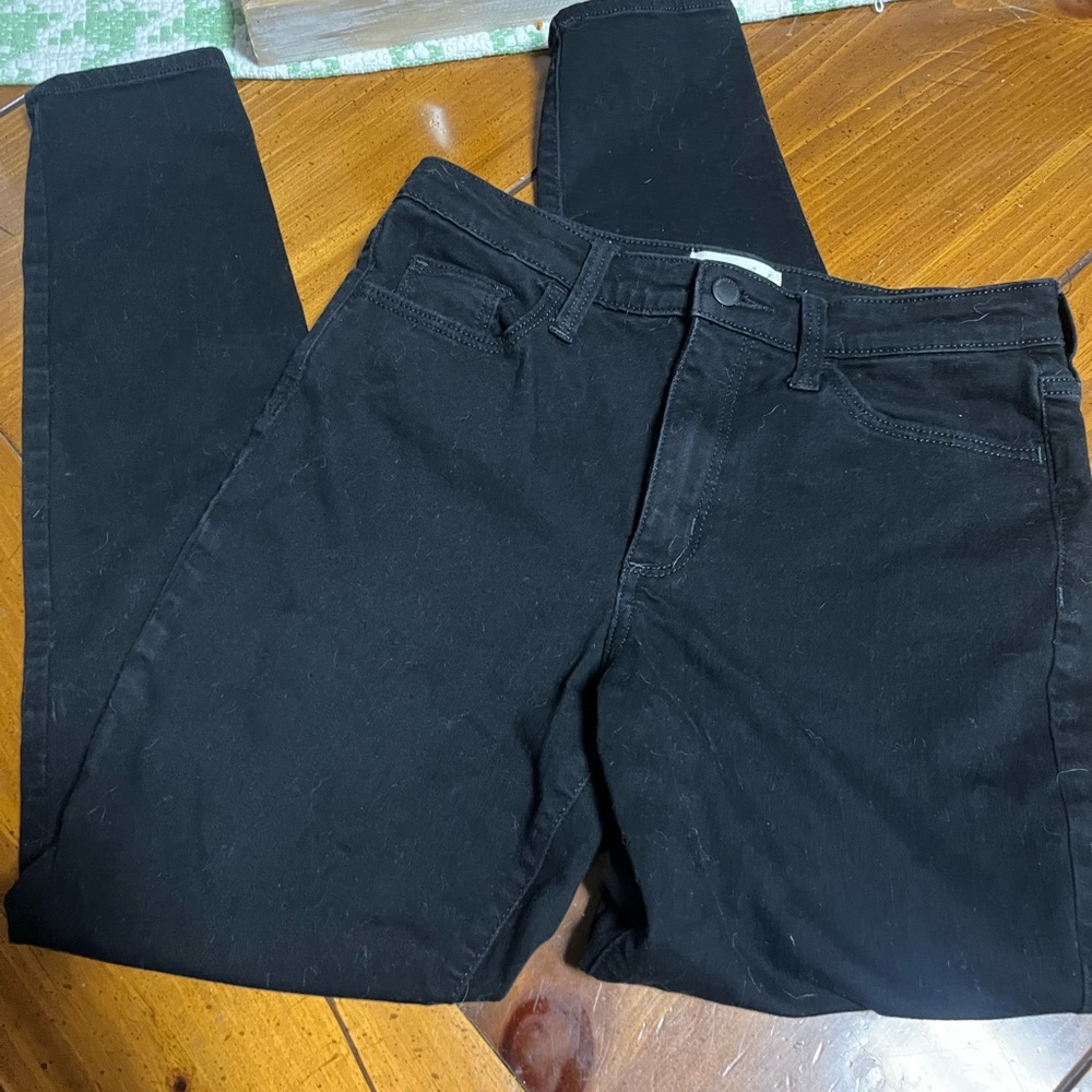 Universal Thread Black Skinny Jeans 6 EUC Stretch Denim Minimalist